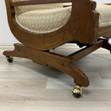 Antique Brown-Beige Wood Rocking Chair