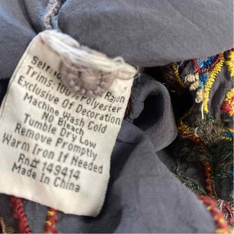 Johnny Was Size S Women's Blue-Multi Embroidered Tunic Blouse