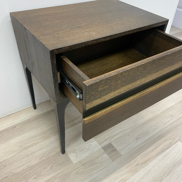 Brown Wood Side Table w One Drawer