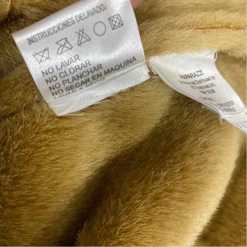 Paparazzi Women's Size Xl Camel Solid Zip Up Coat