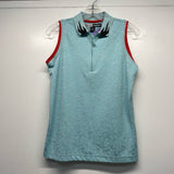 Jamie Sadock Size S Women's Light Blue Brocade Polo Activewear Top