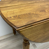 Folding Brown Oak Dining Room Table