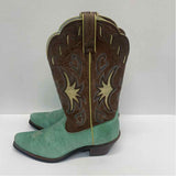 Ariat Size 6.5 Women's Green-Brown Embroidered Western Boots