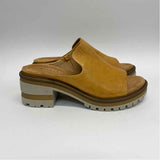 Salvia Size 38-7 Women's Brown Solid Slide Sandals