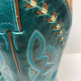 Justin Size 7 Women's Teal Embroidered Western Boots