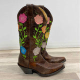 Justin Size 5.5 Women's Brown-Multi Pattern Cowboy Boots