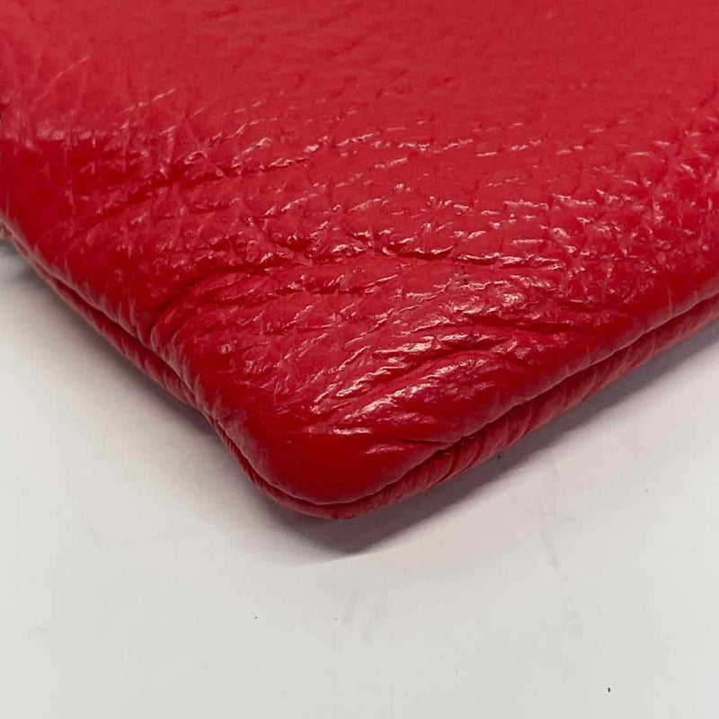 Coach Red Leather Pebbled Coin Purse
