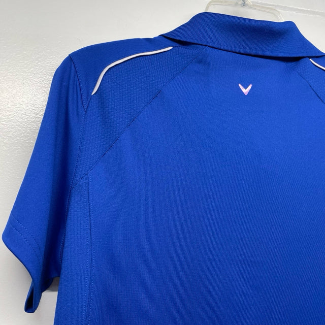 Callaway Size S Women's Royal Blue Solid Polo Activewear Top