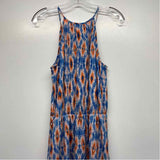 Collective Concepts Size M Women's Blue-Pink Pattern Maxi Dress