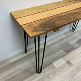 Walnut, Oak, and Purple Heart Wood Console - Sofa Table