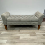 Storage Light Gray Velvet Bench