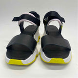 Sorel Size 7.5 Women's Black-White Color Block Strappy Sandals