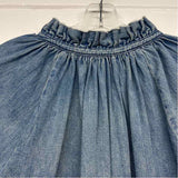 Citizens of Humanity Size S Women's Light Blue Washed Mock Neck Blouse