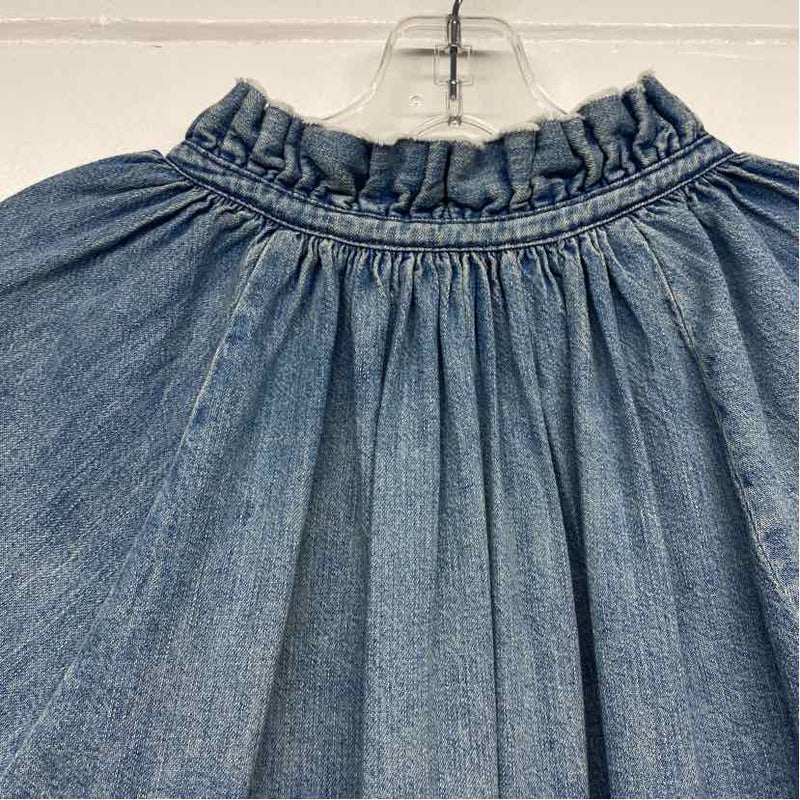 Citizens of Humanity Size S Women's Light Blue Washed Mock Neck Blouse