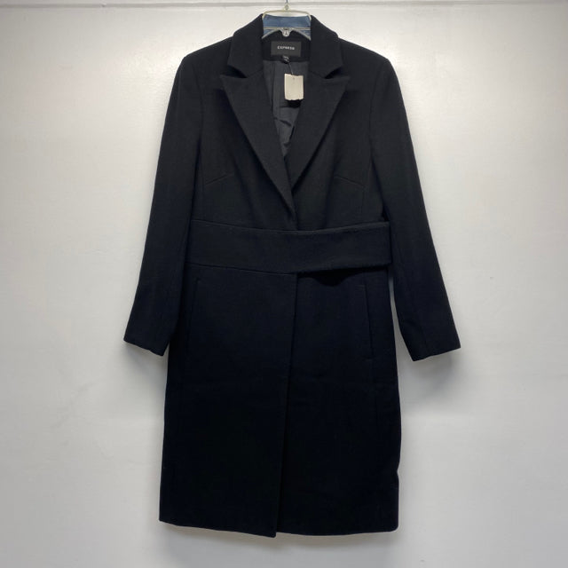 Express Women's Size S 5-6 Black Solid Single button Coat