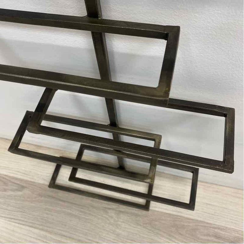 Brown Metal Wine Rack Holds 8 Bottles