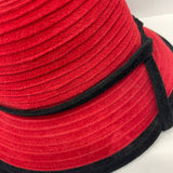 Diane Harty Millinery Red-Black Felt Colorblock Spy Brim Hat