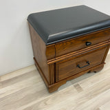 Side Table with 2 Drawers Blackhawk Brown-Black Solid Wood