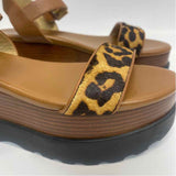 Michael Michael Kors Size 7.5 Women's Brown Animal Print Platform Sandals