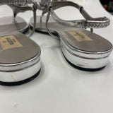 Valentino Size 8.5 Women's Silver Solid Camel Toe Sandals