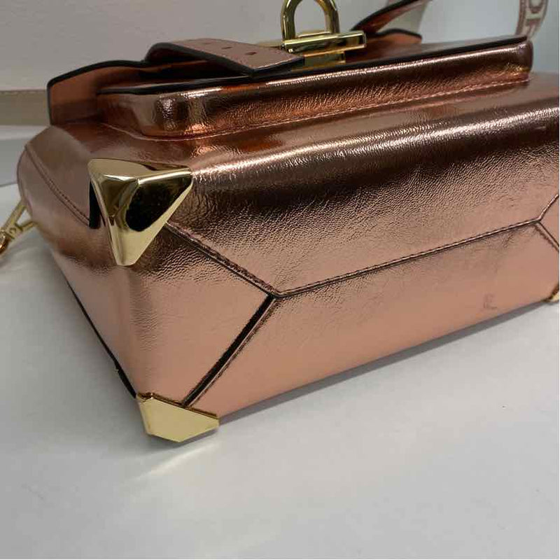 Michael Kors Rose Gold Leather Shimmer Crossbody Handbag