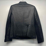 Lafayette 148 Women's Size 8-M Black Solid Zip Mock Neck Jacket