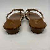 Italian Shoe Makers Size 7.5 Women's Brown-Gold 2 Tone Camel Toe Sandals