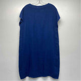 Fenini Size L Women's Blue Solid Shift Dress