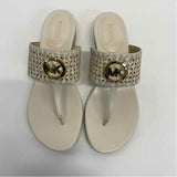 Michael Michael Kors Size 7 Women's Offwhite Cut Out Camel Toe Sandals