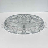 Royal Limited Clear Cut Crystal Divided Dish w Handles