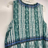 J.Jill Size M Women's Green-White Pattern Sleeveless Dress