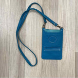 Roots Aqua Leather Pebbled Crossbody Handbag