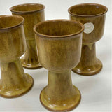 Indus Brown Stoneware Pottery Goblets - Set of 4