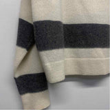 Pilcro - Anthropologie Size XS Women's Gray-White Stripe Pullover Sweater