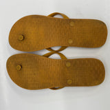 Tory Burch Size 8-9 Women's Orange-Multi Geometric Camel Toe Flip Flops