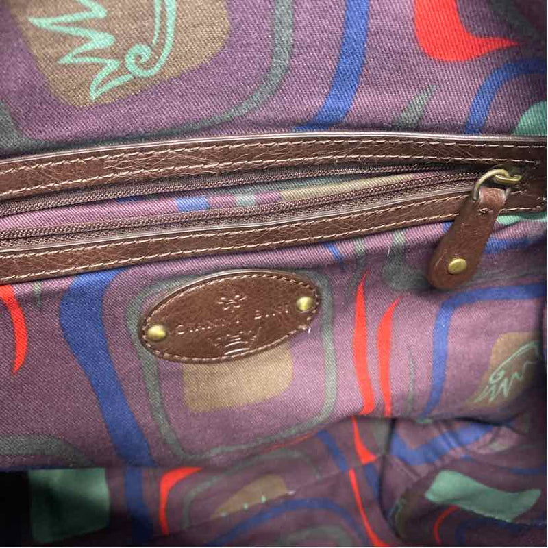 Gianni Bini Purple Distressed Leather Shoulder Handbag