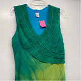 La Rue 39 Size 14-L Women's Green-Multi Pattern Sheath Dress