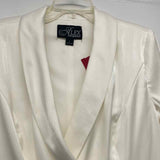 Alex Evenings Women's Size L White Solid Wrap Jacket
