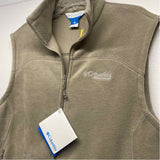 Columbia Size L Tan Fleece Polyester Solid Men's Vest