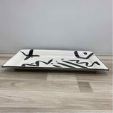 Mikasa Handcrafted Collection Reggae White-Black Ceramic Platter
