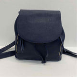 Levenger Navy Leather Solid Backpack Handbag