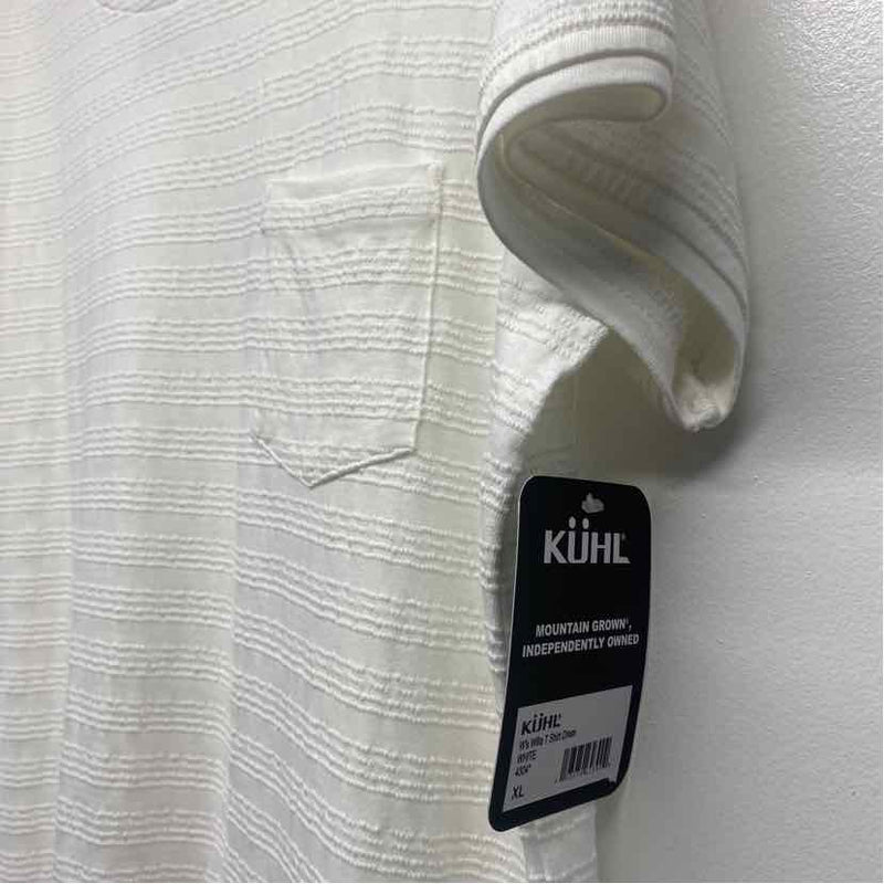 Kuhl Size Xl Women's White Textured Short Sleeve T-Shirt Dress