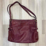 Gianni Bini Purple Distressed Leather Shoulder Handbag