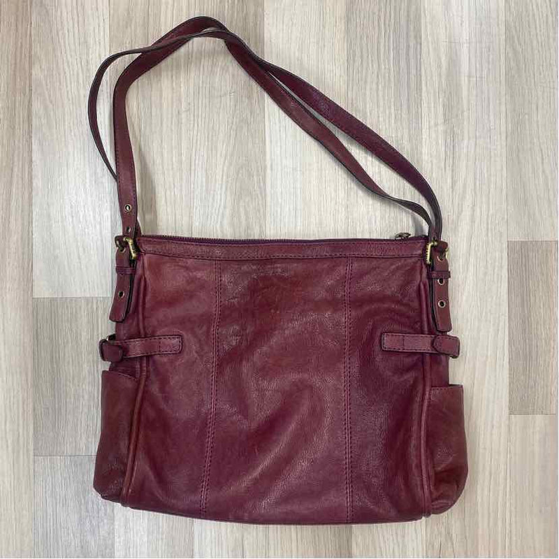 Gianni Bini Purple Distressed Leather Shoulder Handbag
