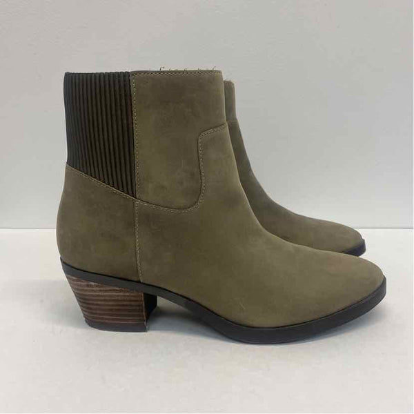 Vionic Shantelle Size 7 Women's Olive Green Solid Zip Up Booties