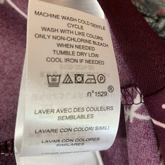 Lauren Ralph Lauren Size 12-L Women's Burgundy-White Pattern Sheath Dress