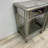 Side Silver Wood-Mirror Table
