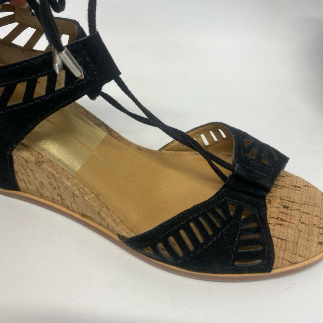 Dolce Vita Size 7.5 Women's Black Cut Out Wedge Sandals