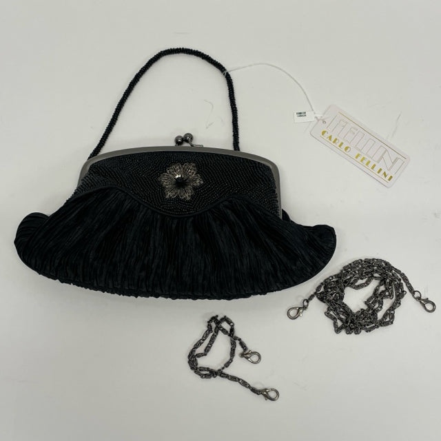 Carlo Fellini Black Beaded Evening Bag