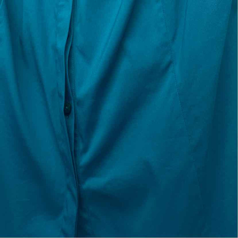 Lafayette 148 Size S Women's Teal Solid Button Up Sleeveless Top
